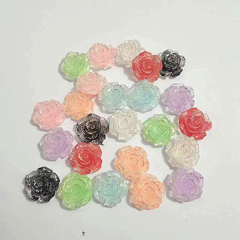 Embellishments For Scrapbooking - 50 Stück 20mm Rosenharzblumen Deko-Handwerk Flatback