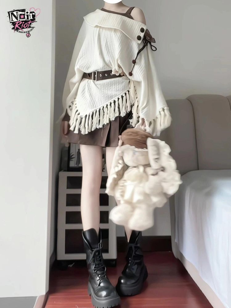 Tassel Fringe Trim - Japanisches Vintage Mori Kei 2-teiliges Set